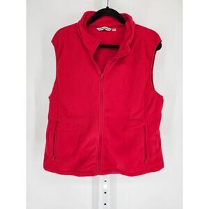 Outdoor Ventures Womens Sz 2XL Zip Up Fleece Vest Jacket Bright Red
